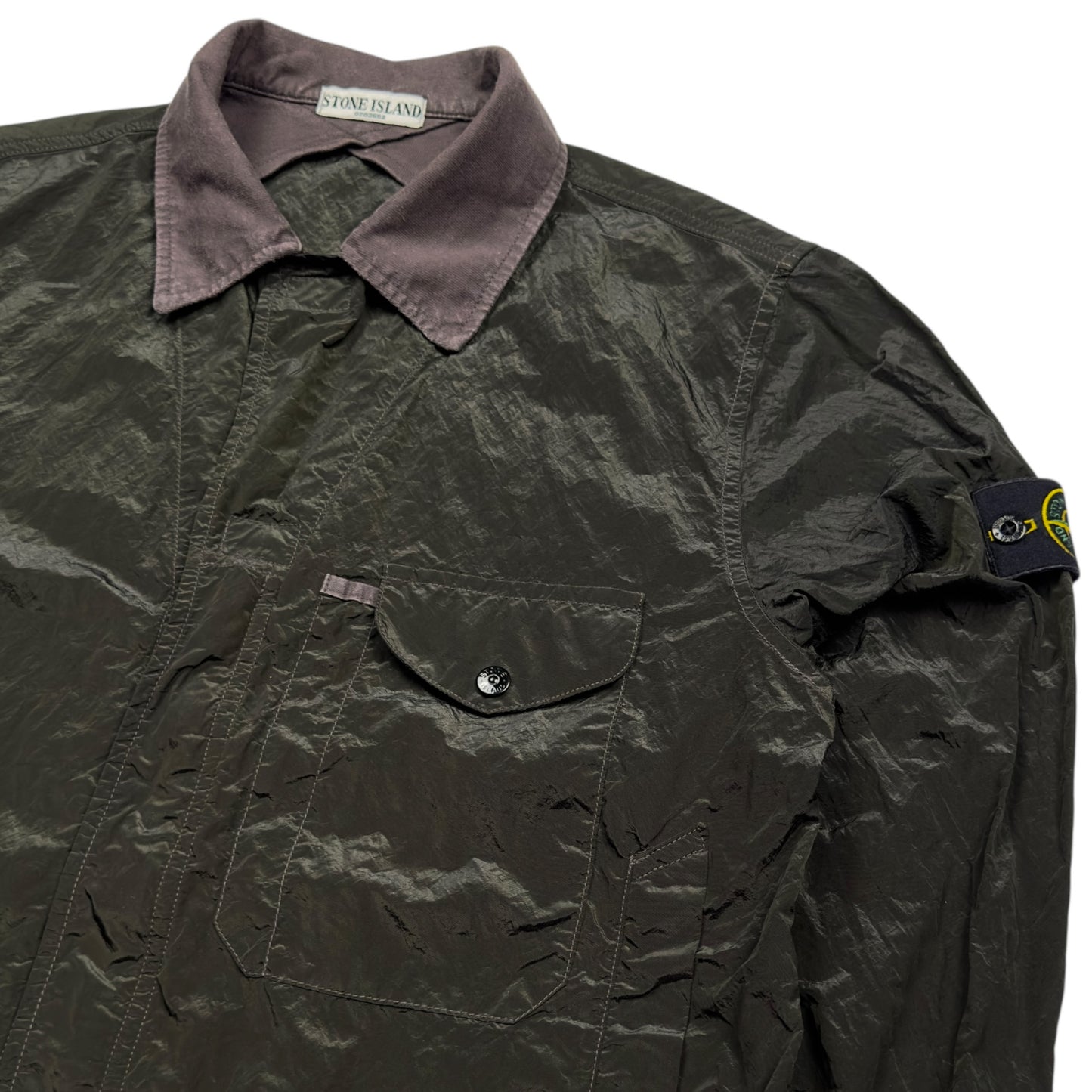 S/S 06 Stone Island Nylon Metal Overshirt - Dark Green