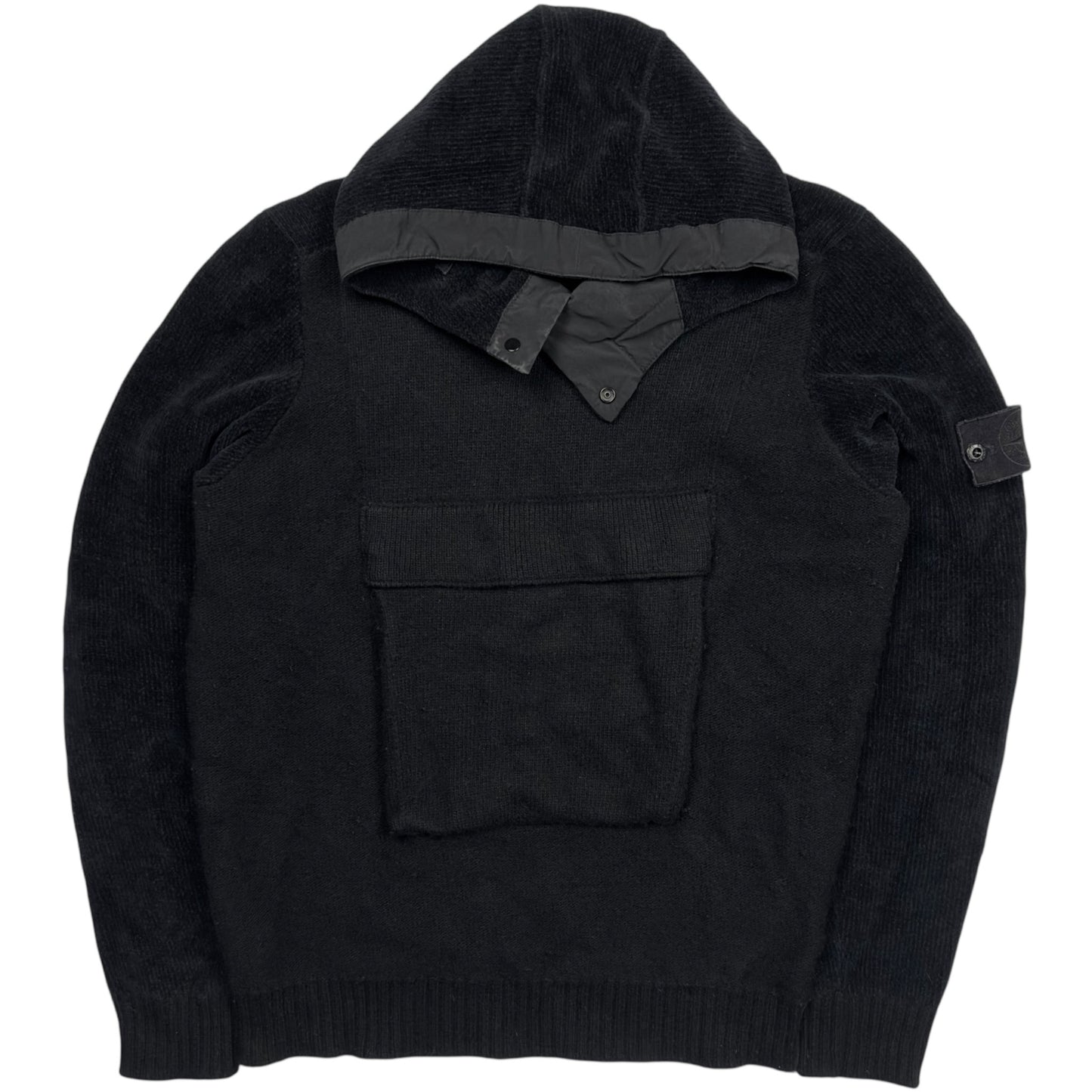 A/W 19 Stone Island Ghost Cotton Wool Hoodie - Black