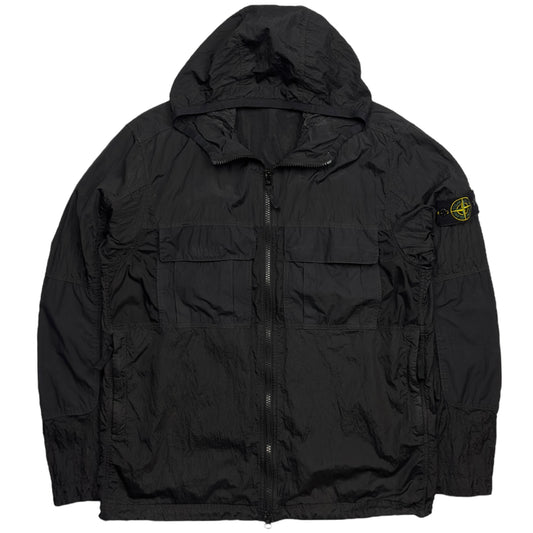 S/S 19 Stone Island Nylon Metal Watro Ripstop Windbreaker Jacket - Black