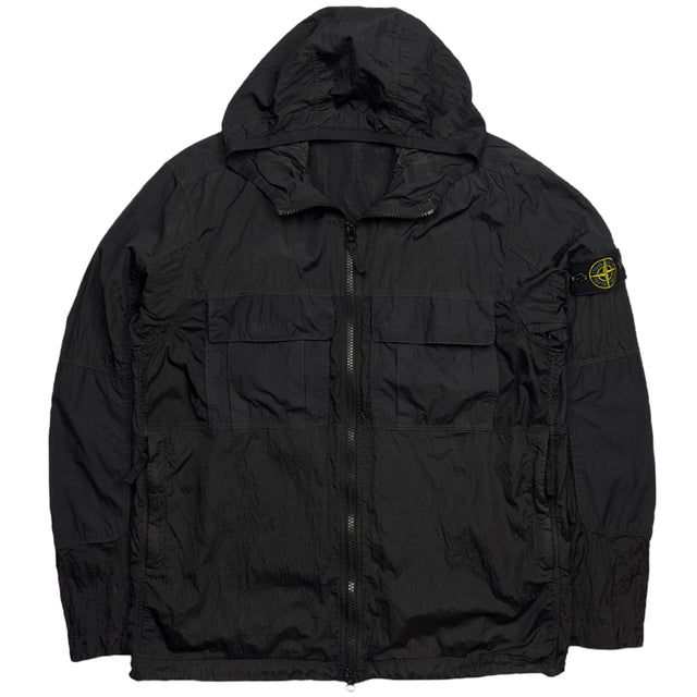 S/S 19 Stone Island Nylon Metal Watro Ripstop Windbreaker Jacket - Black