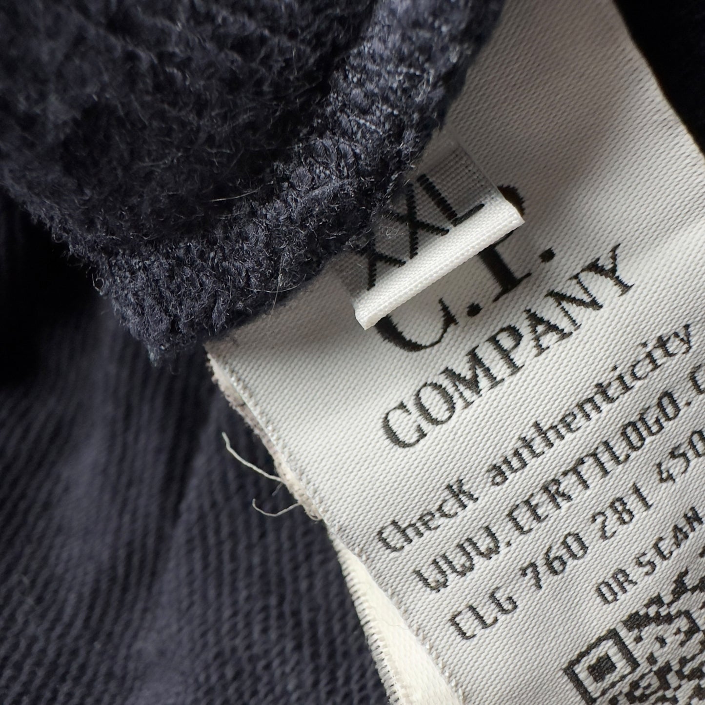 C.P. Company Diagonal Raised Fleece Goggle Full Zip - Navy