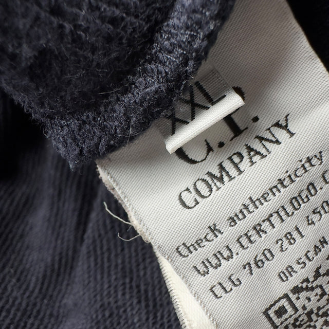 C.P. Company Diagonal Raised Fleece Goggle Full Zip - Navy