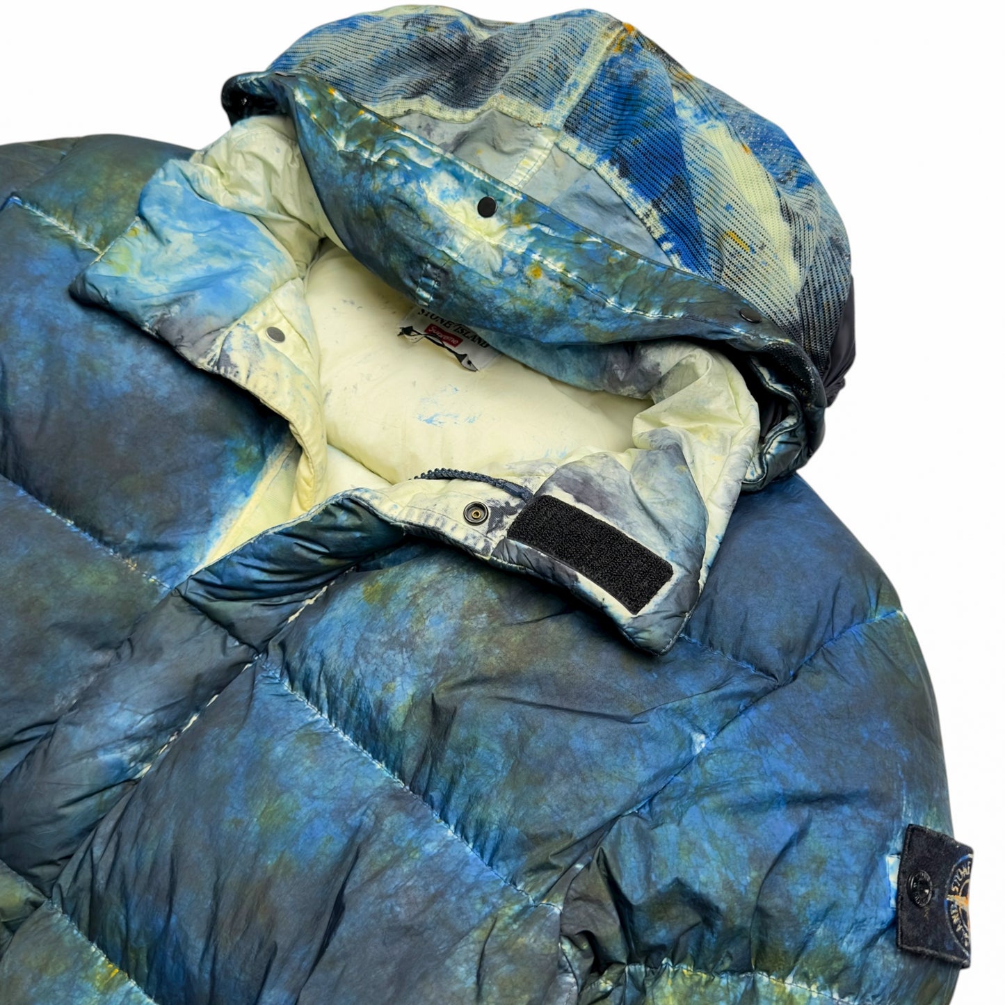 A/W 20 Stone Island Supreme Paintball Camouflage Crinkle Reps NY Down Puffer Jacket