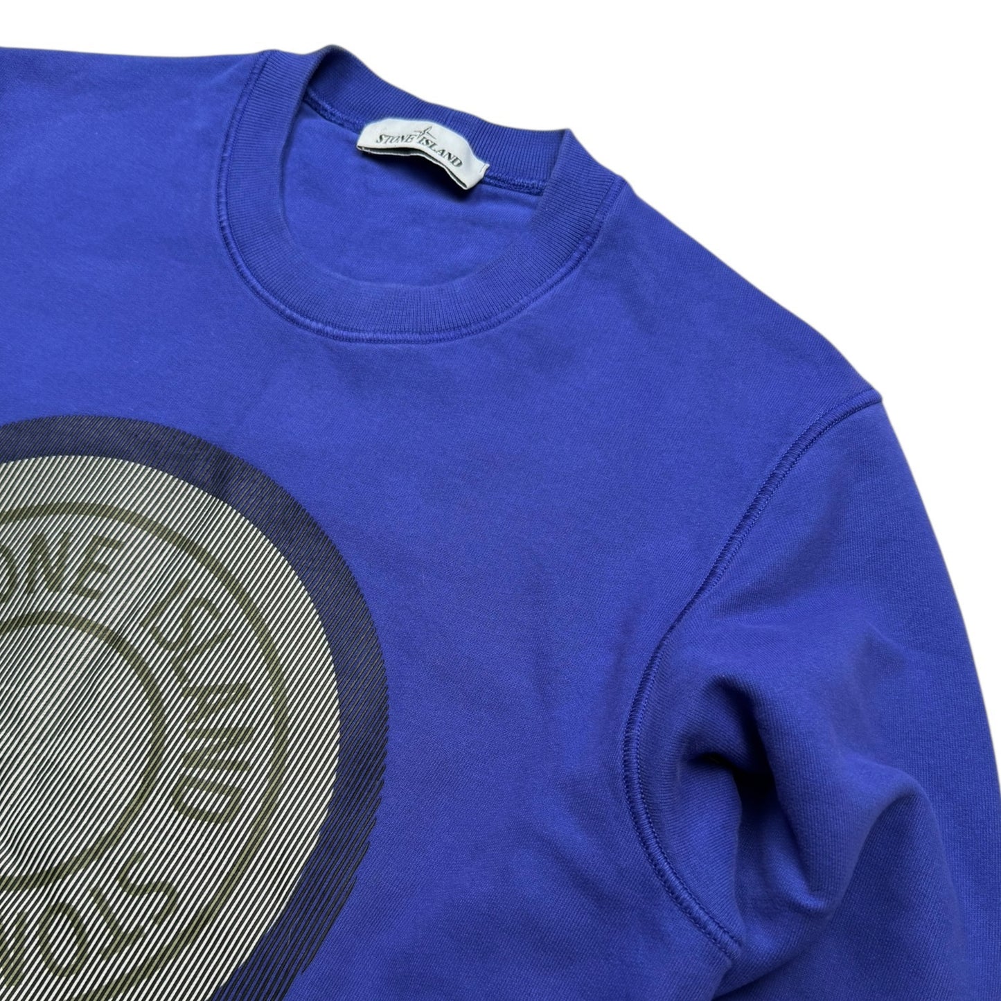 A/W 21 Stone Island 'Lenticular One' Rubber 3D Logo Crewneck - Blue