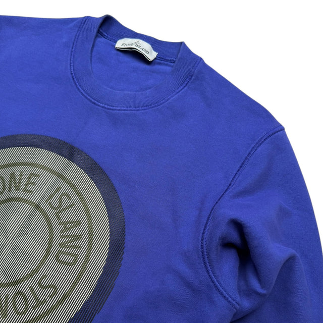 A/W 21 Stone Island 'Lenticular One' Rubber 3D Logo Crewneck - Blue