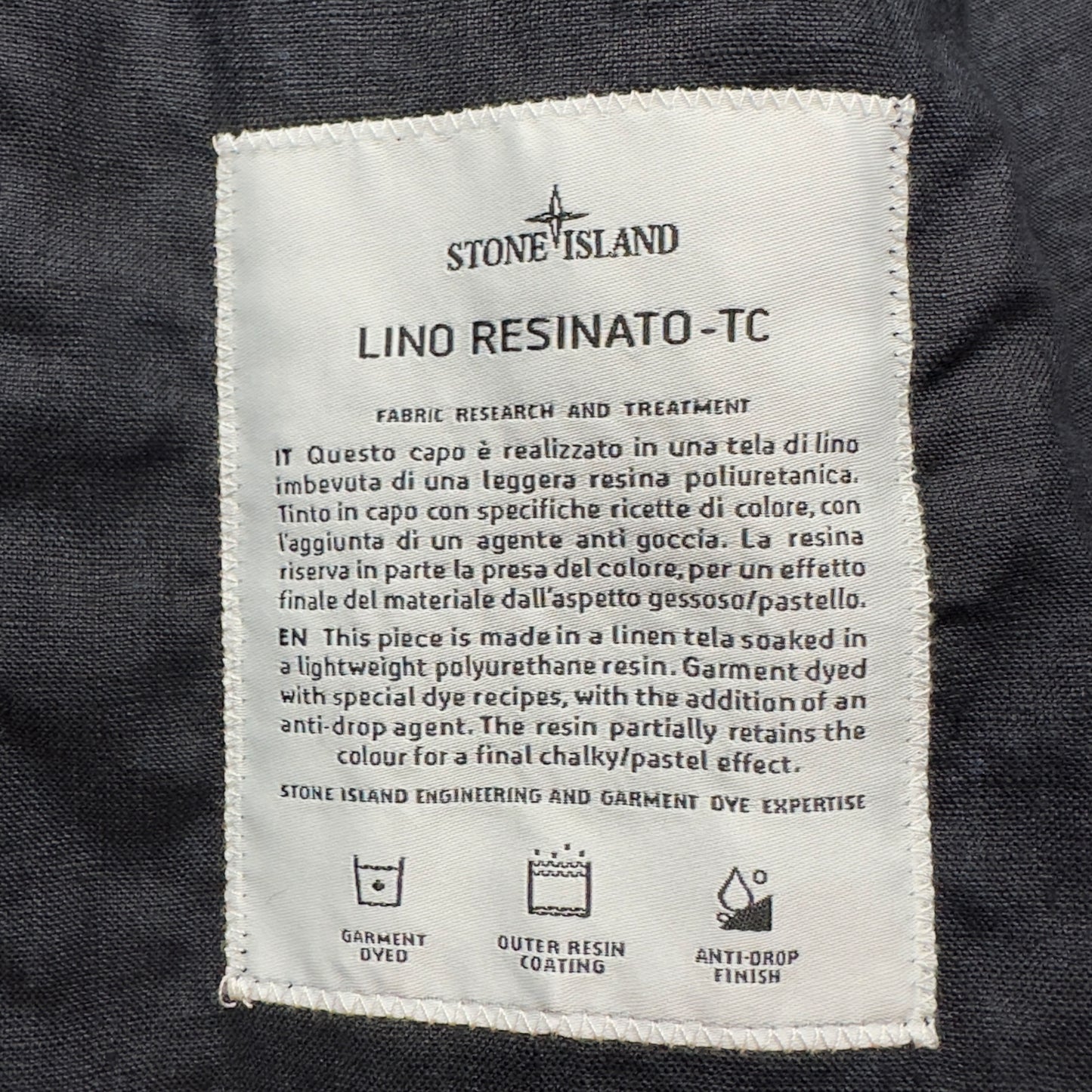 S/S 19 Stone Island Lino Resinato TC Jacket - Navy