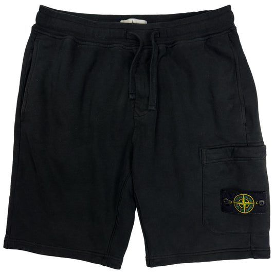 A/W 22 Stone Island Brushed Cotton Sweat Shorts - Black