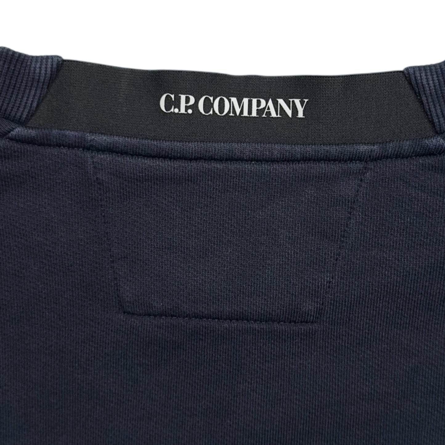 C.P. Company Diagonal Raised Fleece Crewneck Sweater - Navy