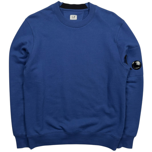 C.P. Company Diagonal Raised Fleece Crewneck Sweater - Blue