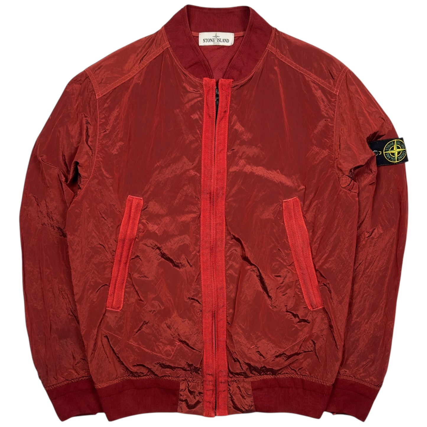 S/S 13 Stone Island Nylon Metal Bomber Jacket - Red
