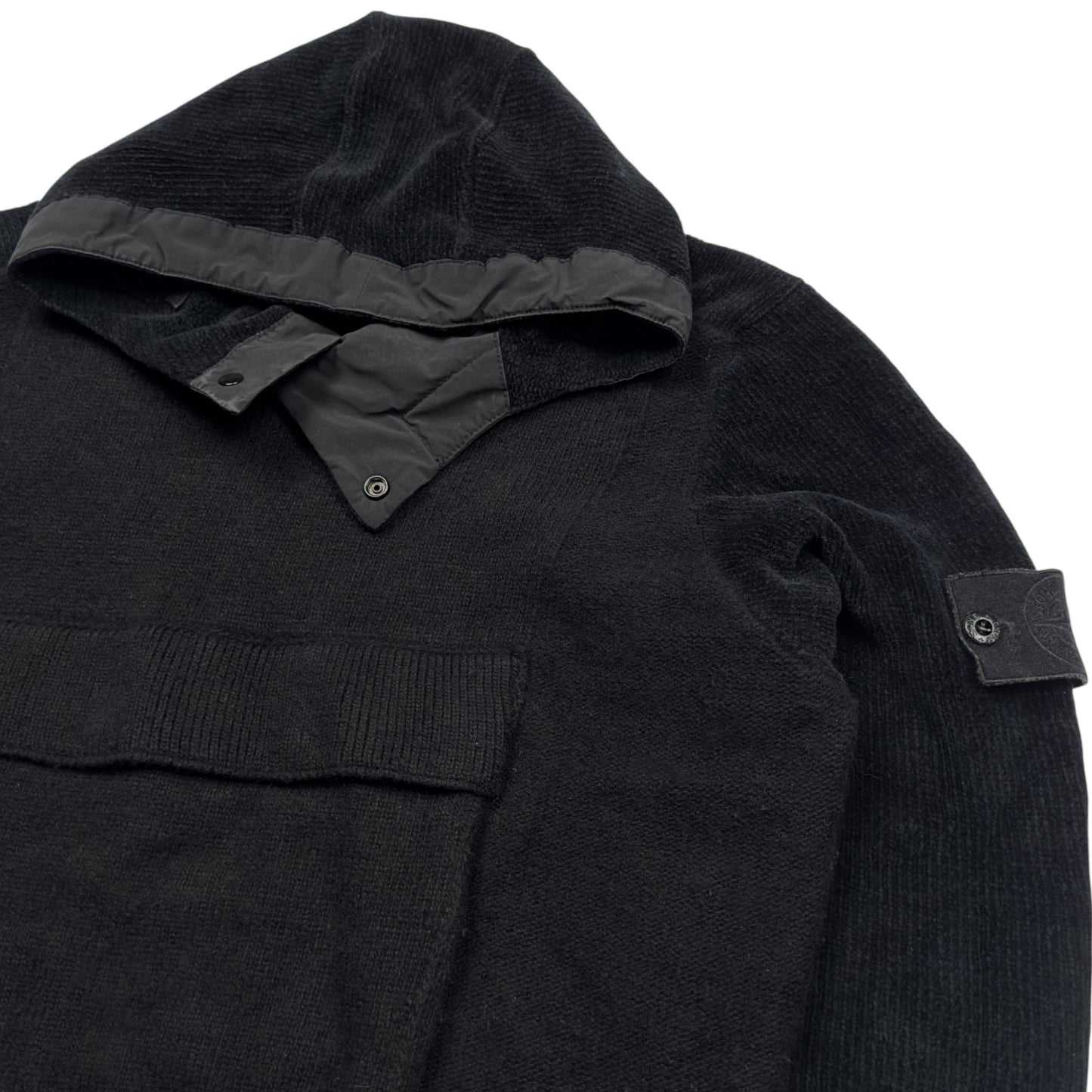 A/W 19 Stone Island Ghost Cotton Wool Hoodie - Black