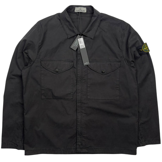 A/W 24 Stone Island Supima Cotton Twill Overshirt Jacket - Black