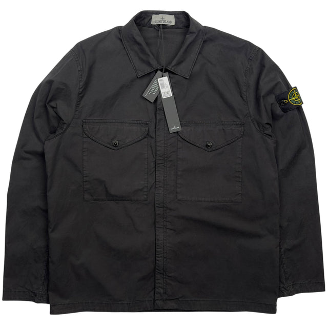 A/W 24 Stone Island Supima Cotton Twill Overshirt Jacket - Black