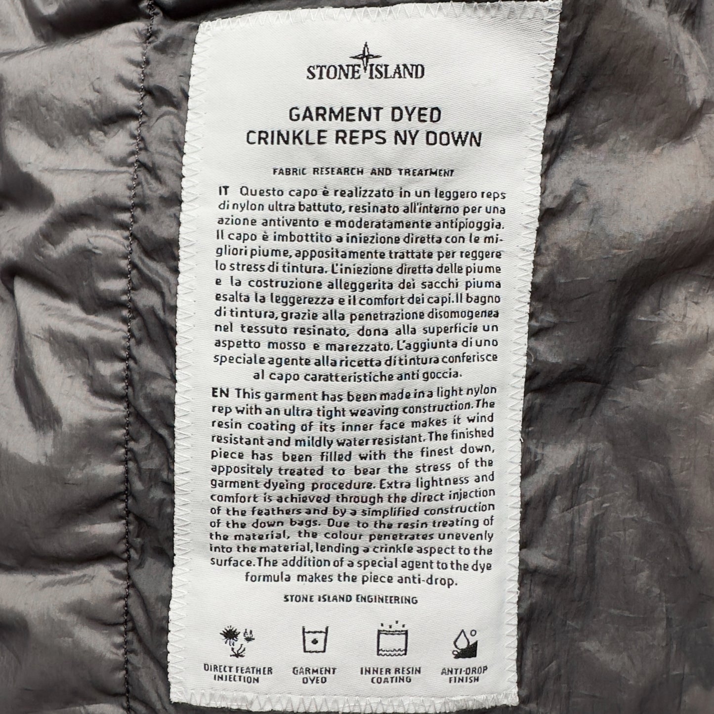 A/W 14 Stone Island Crinkle Reps NY Down Gilet - Dark Grey