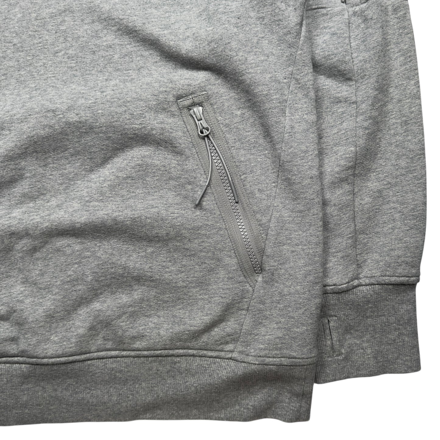 C.P. Company Diagonal Raised Fleece Quarter Zip Sweater - Grey