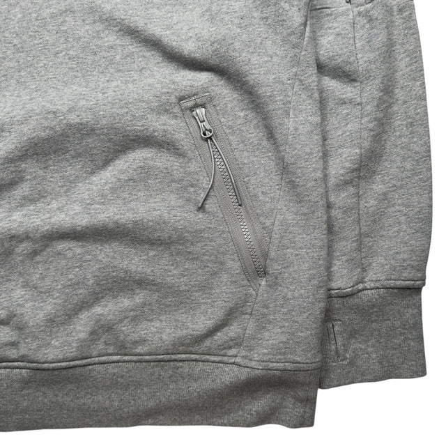 C.P. Company Diagonal Raised Fleece Quarter Zip Sweater - Grey