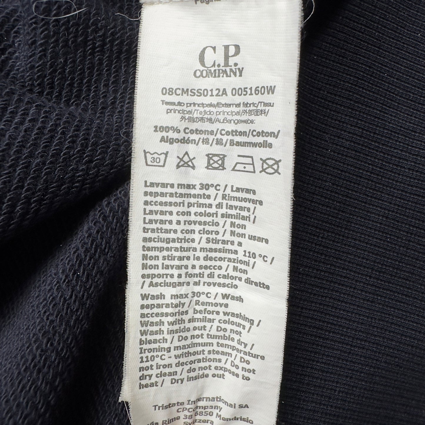 C.P. Company Diagonal Raised Fleece Goggle Full Zip - Navy