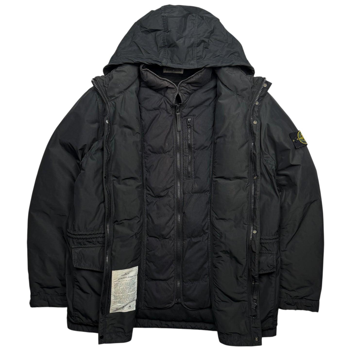 A/W 13 Stone Island Micro Reps Down Puffer Jacket - Black
