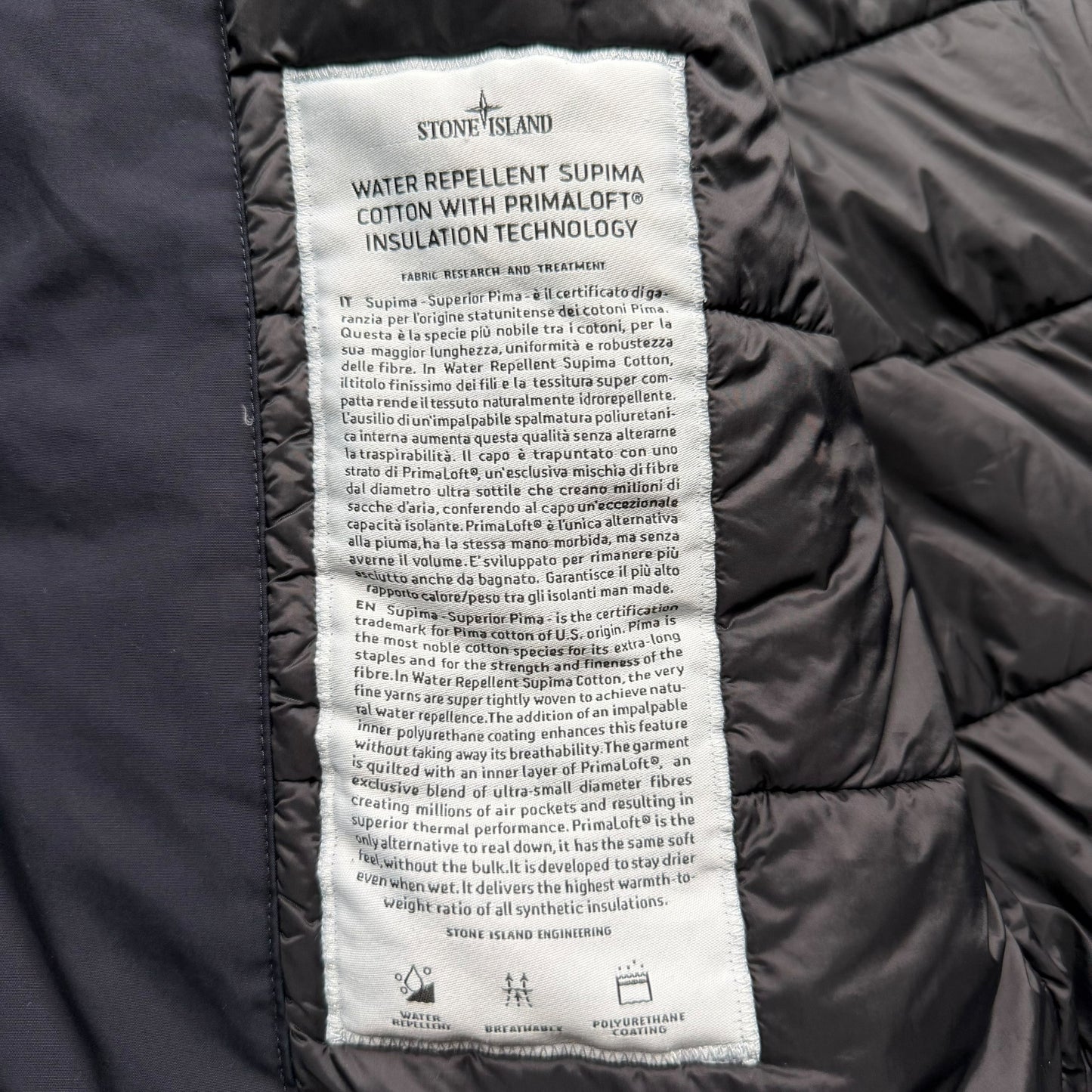 A/W 16 Stone Island Water Repellent Supima Cotton with Primaloft Fur Trimmed Jacket