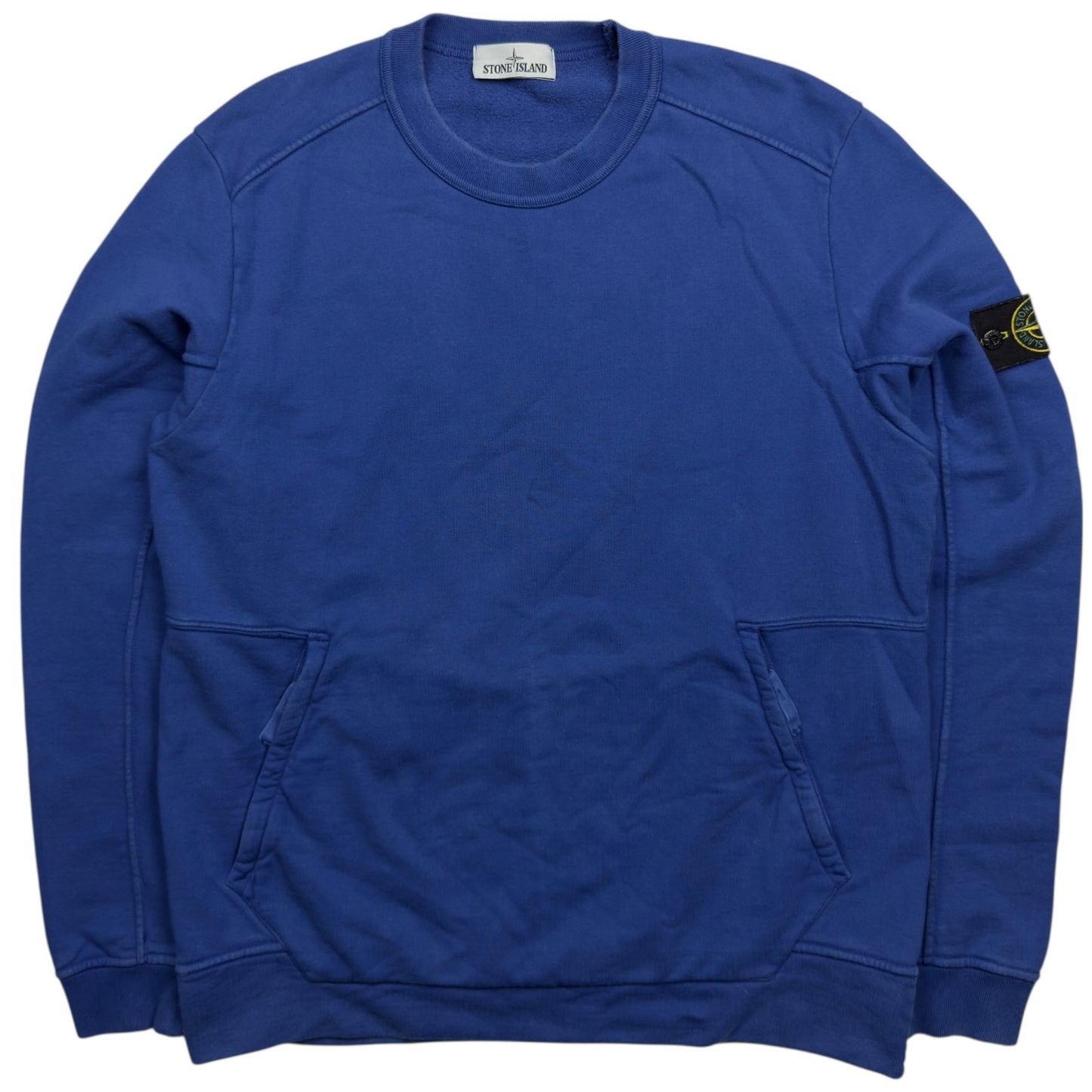 S/S 16 Stone Island Spellout Print Crewneck Sweater - Blue