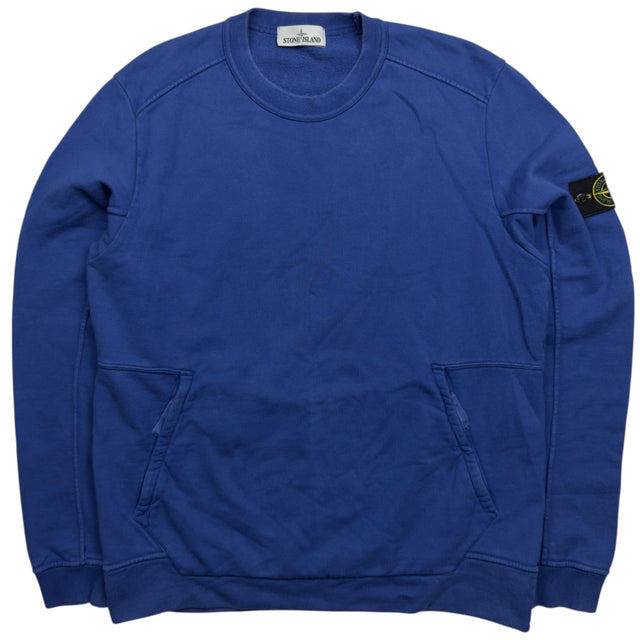 S/S 16 Stone Island Spellout Print Crewneck Sweater - Blue