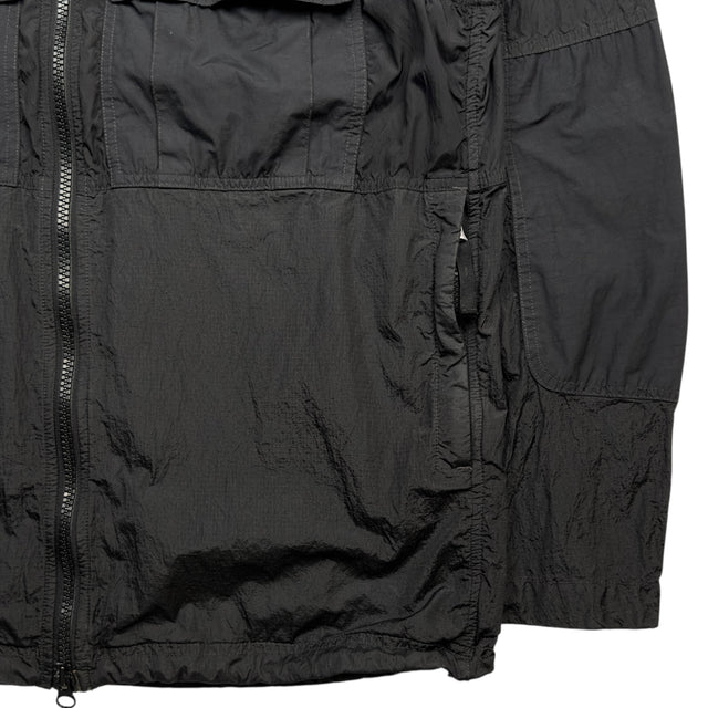 S/S 19 Stone Island Nylon Metal Watro Ripstop Windbreaker Jacket - Black