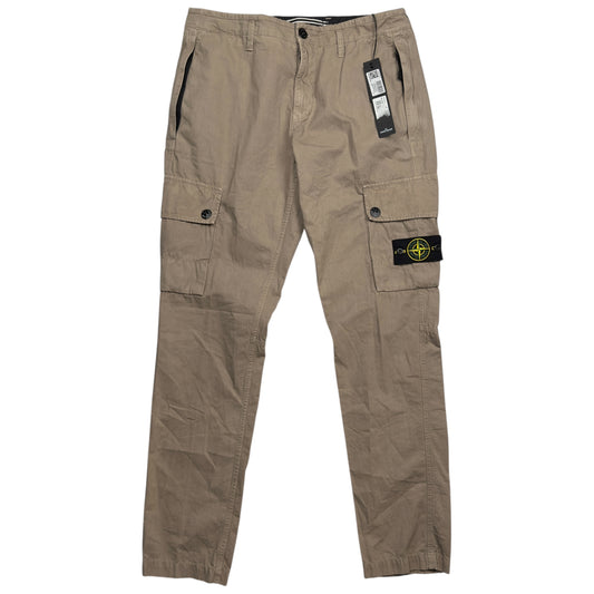 Stone Island Old Effect Cotton Cargo Trousers 32 SL - Dove Grey