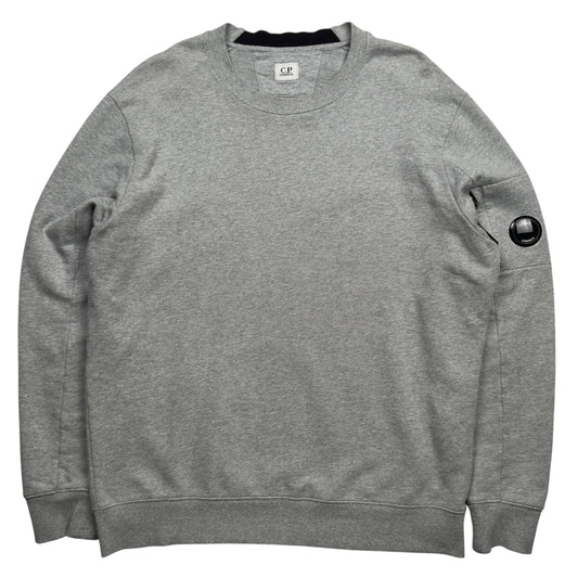 C.P. Company Diagonal Raised Fleece Crewneck Sweater - Grey