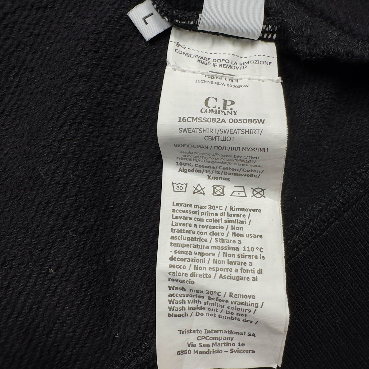 C.P. Company Diagonal Raised Fleece Goggle Full Zip - Black