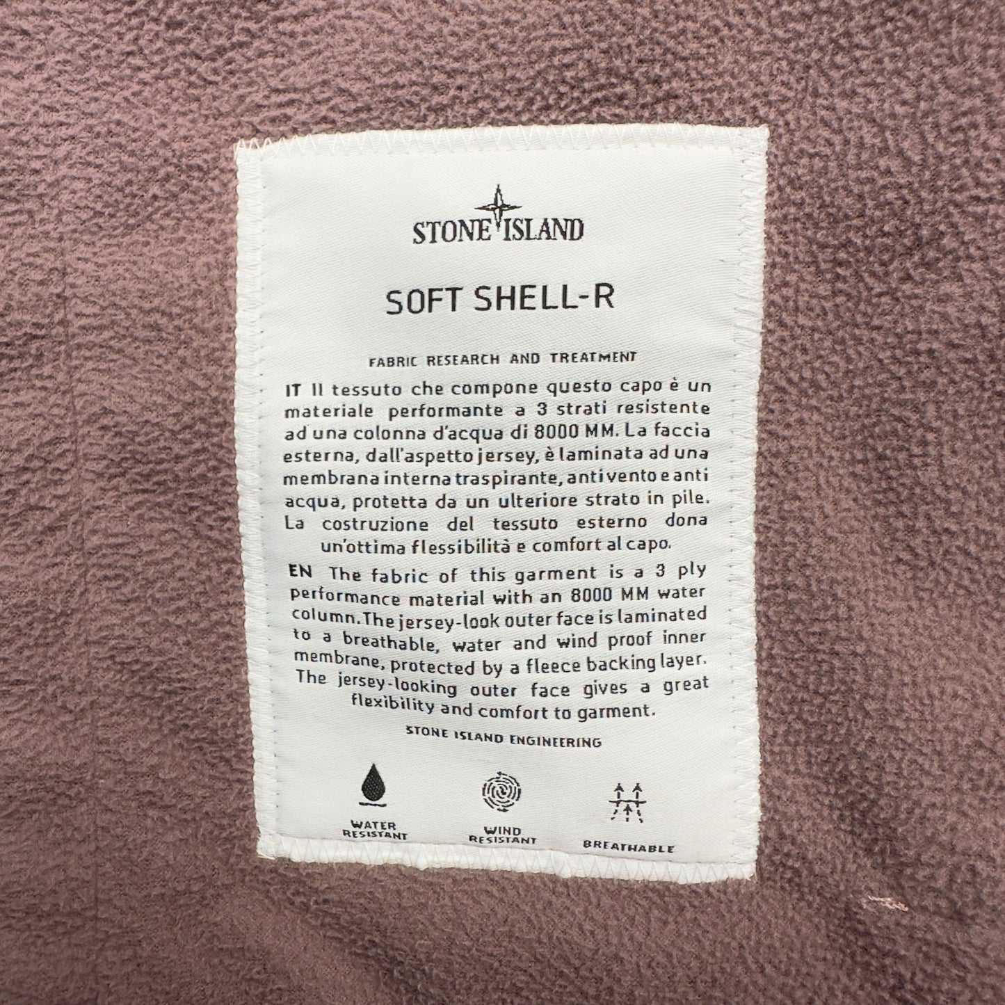 A/W 18 Stone Island Soft Shell R Jacket - Dusty Pink