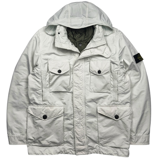 A/W 21 Stone Island David TC Nylon Metal Liner Field Jacket - White