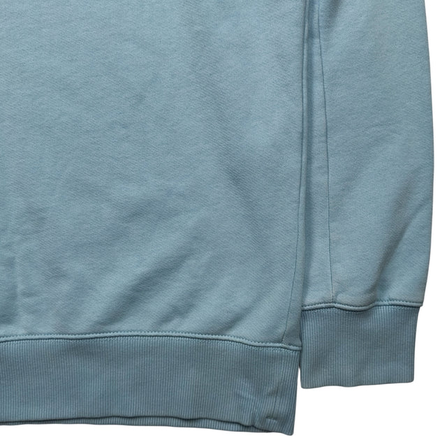C.P. Company Diagonal Raised Fleece Crewneck Sweater - Baby Blue