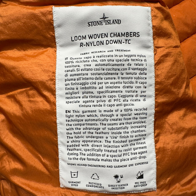 S/S 23 Stone Island Loom Woven Chambers R-Nylon Down TC Puffer Gilet - Orange