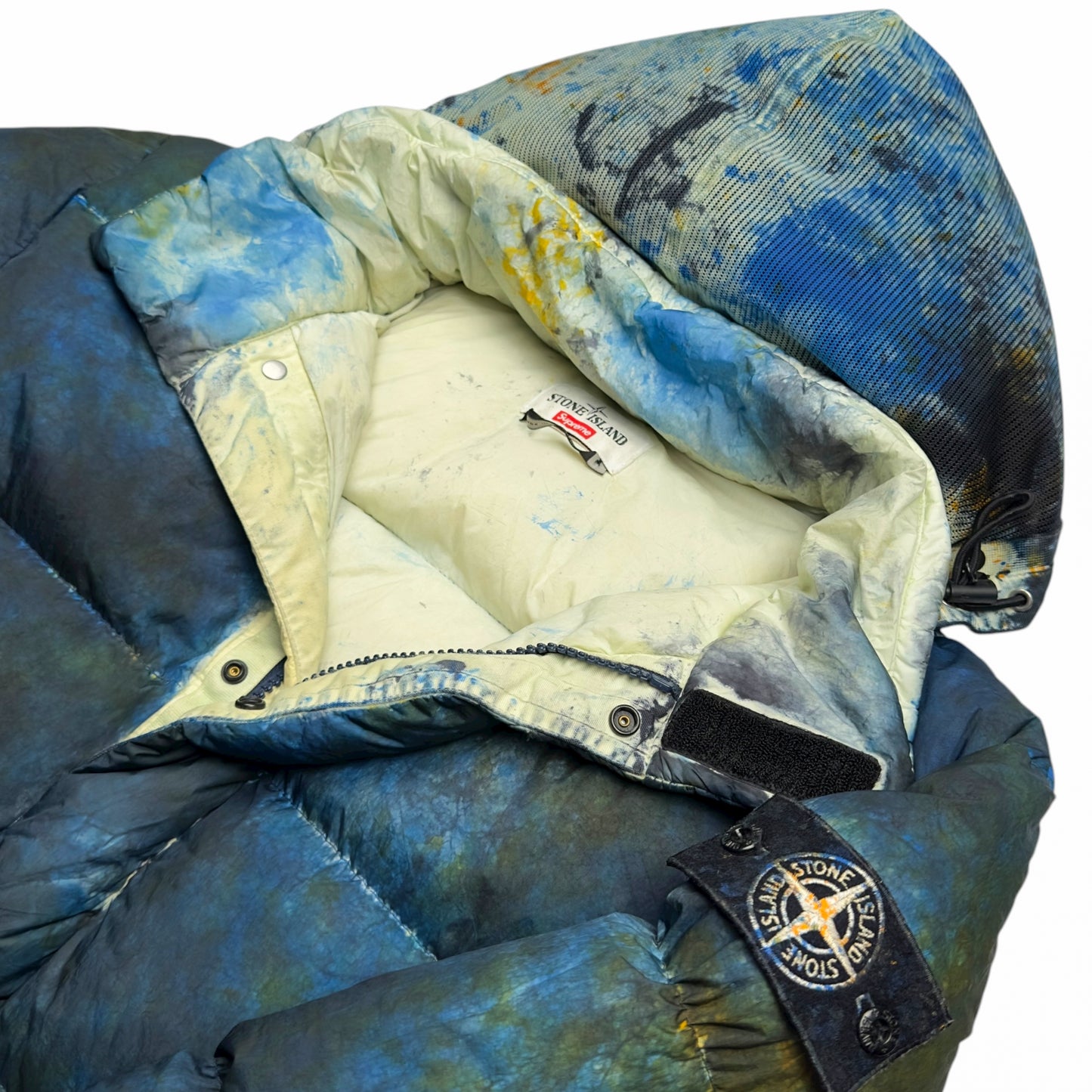 A/W 20 Stone Island Supreme Paintball Camouflage Crinkle Reps NY Down Puffer Jacket