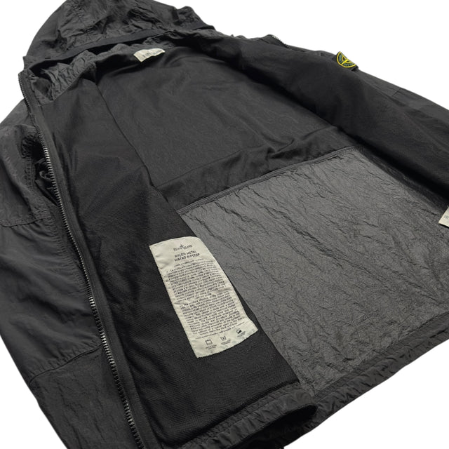 S/S 19 Stone Island Nylon Metal Watro Ripstop Windbreaker Jacket - Black