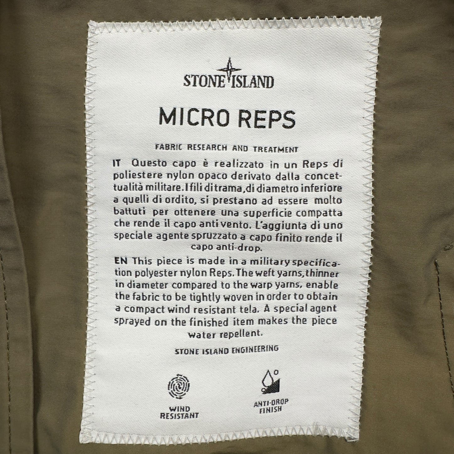 S/S 21 Stone Island Micro Reps Jacket - Khaki