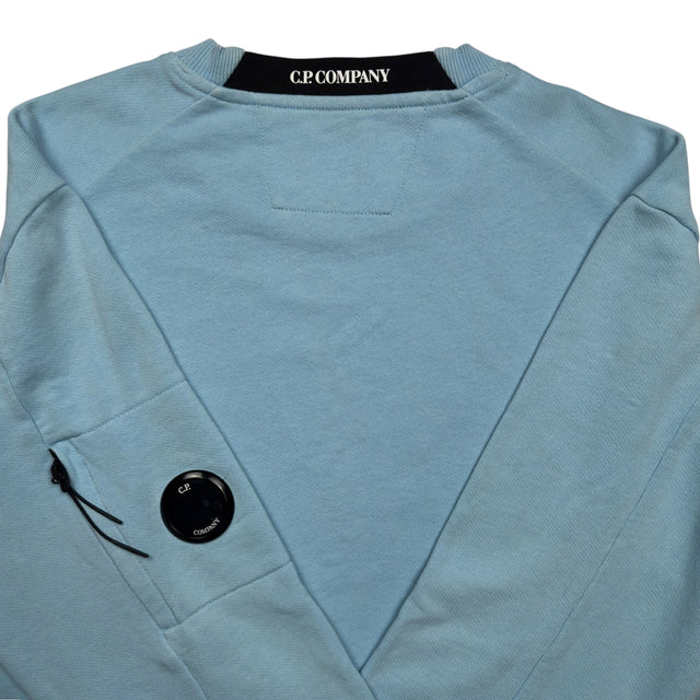 C.P. Company Diagonal Raised Fleece Crewneck Sweater - Baby Blue