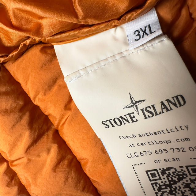S/S 23 Stone Island Loom Woven Chambers R-Nylon Down TC Puffer Gilet - Orange