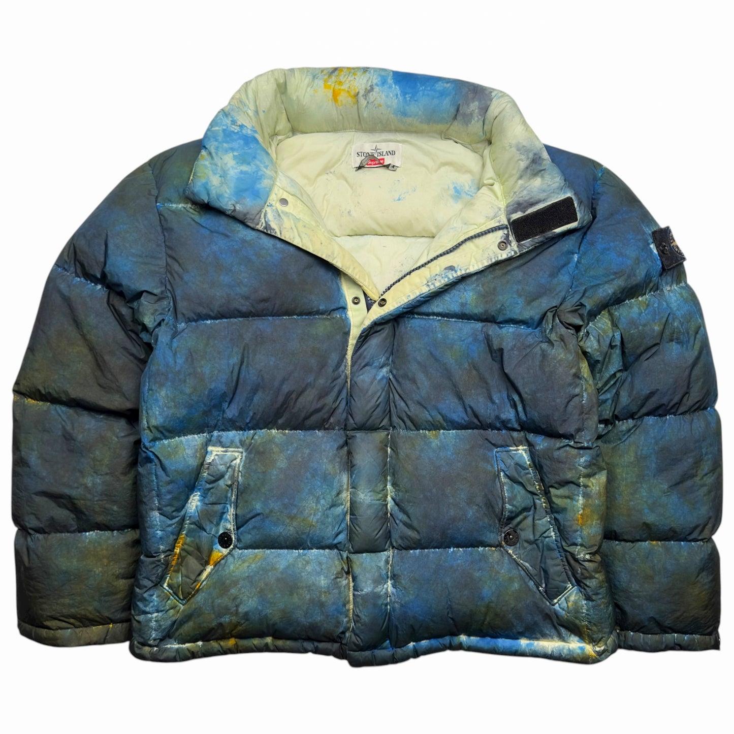 A/W 20 Stone Island Supreme Paintball Camouflage Crinkle Reps NY Down Puffer Jacket