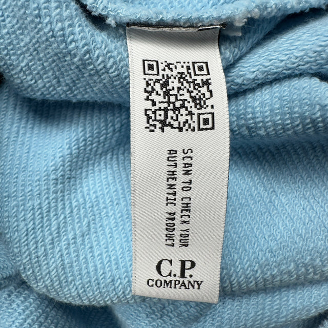C.P. Company Diagonal Raised Fleece Crewneck Sweater - Baby Blue