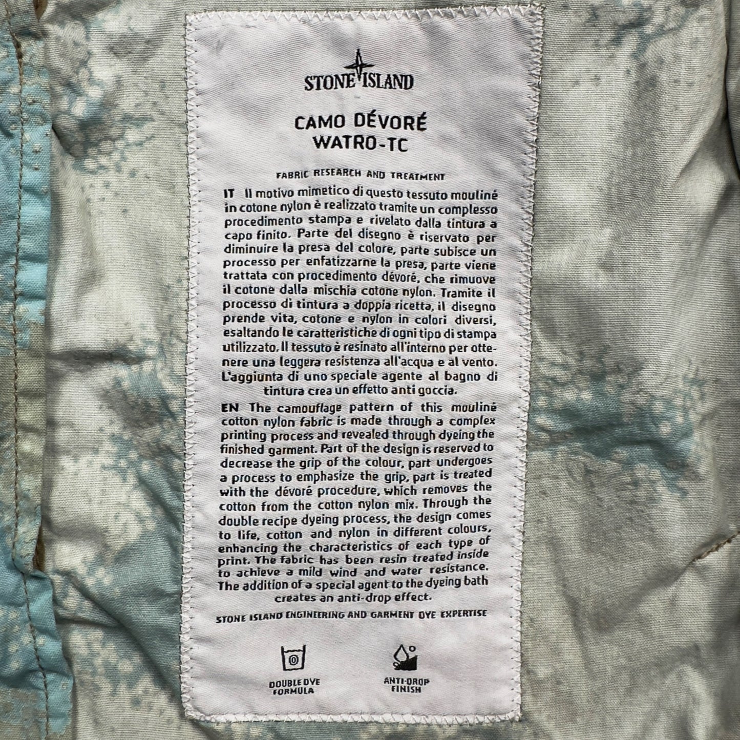 S/S 20 Stone Island Camo Devore Watro TC Jacket