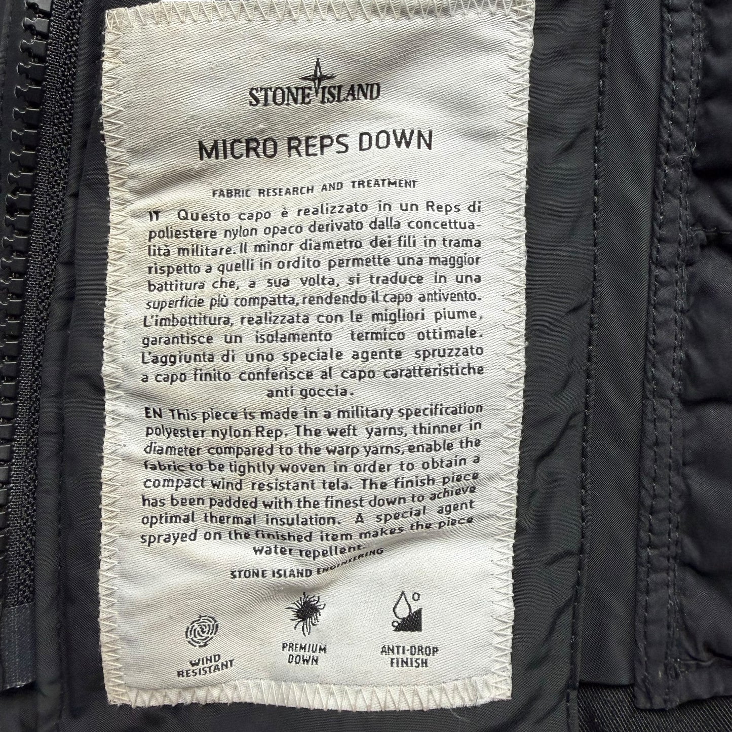A/W 13 Stone Island Micro Reps Down Puffer Jacket - Black
