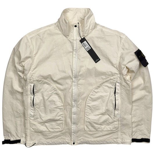 S/S 25 Stone Island Organic Look Nylon Panama TC Bomber Jacket - Ivory