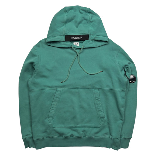 C.P. Company Diagonal Fleece Lens Hoodie - Green