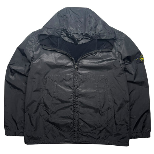 A/W 08 Stone Island Nylon Metal Flock Jacket - Black
