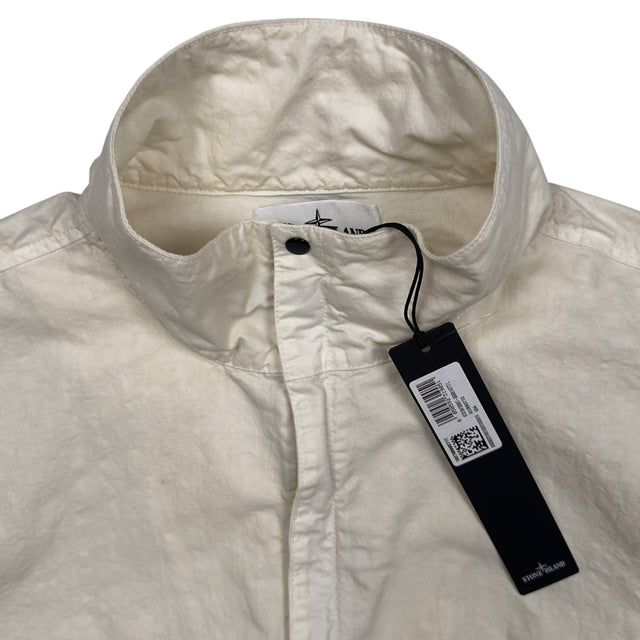 S/S 25 Stone Island Organic Look Nylon Panama TC Bomber Jacket - Ivory
