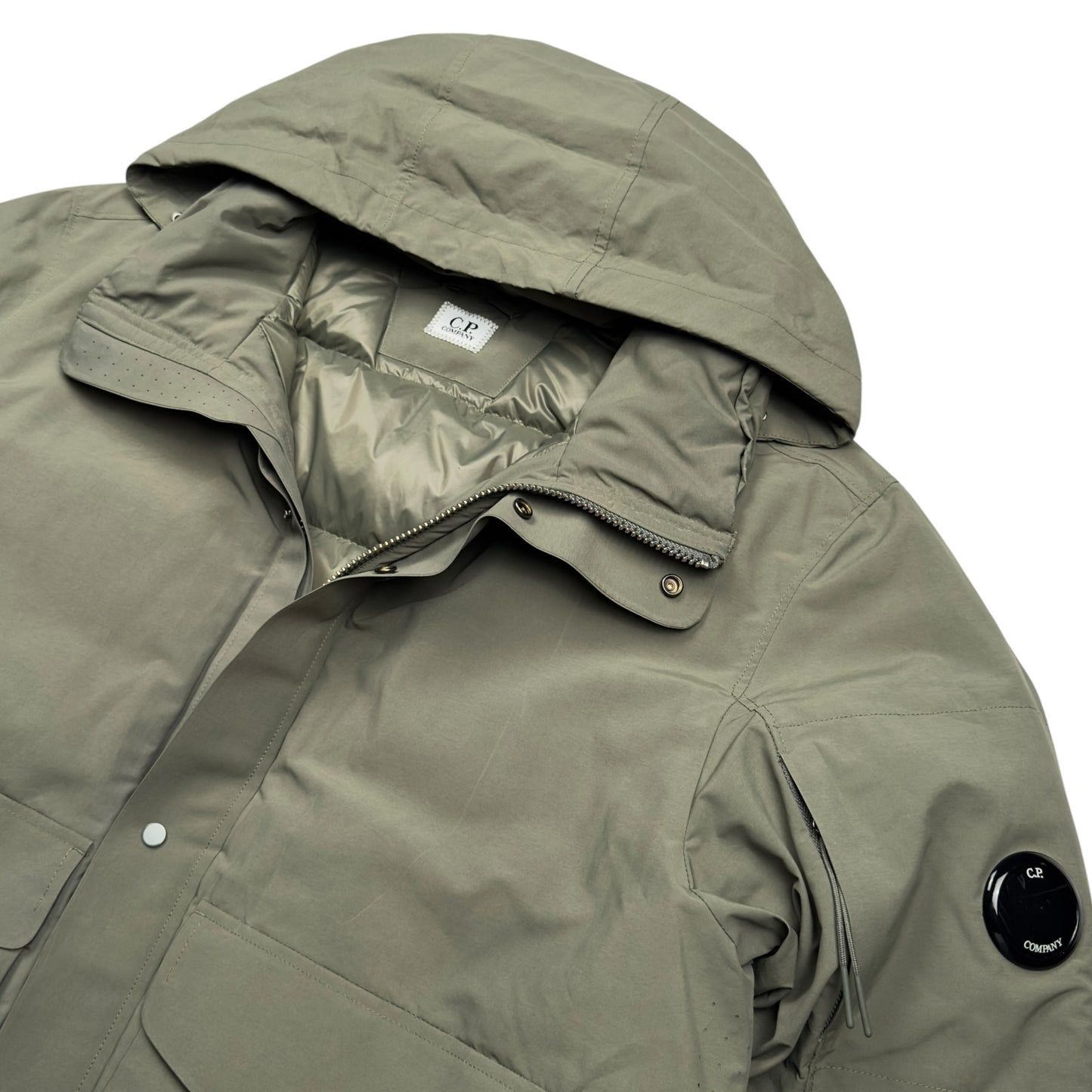 C.P. Company Micro M R Down Jacket - Light Olive Green