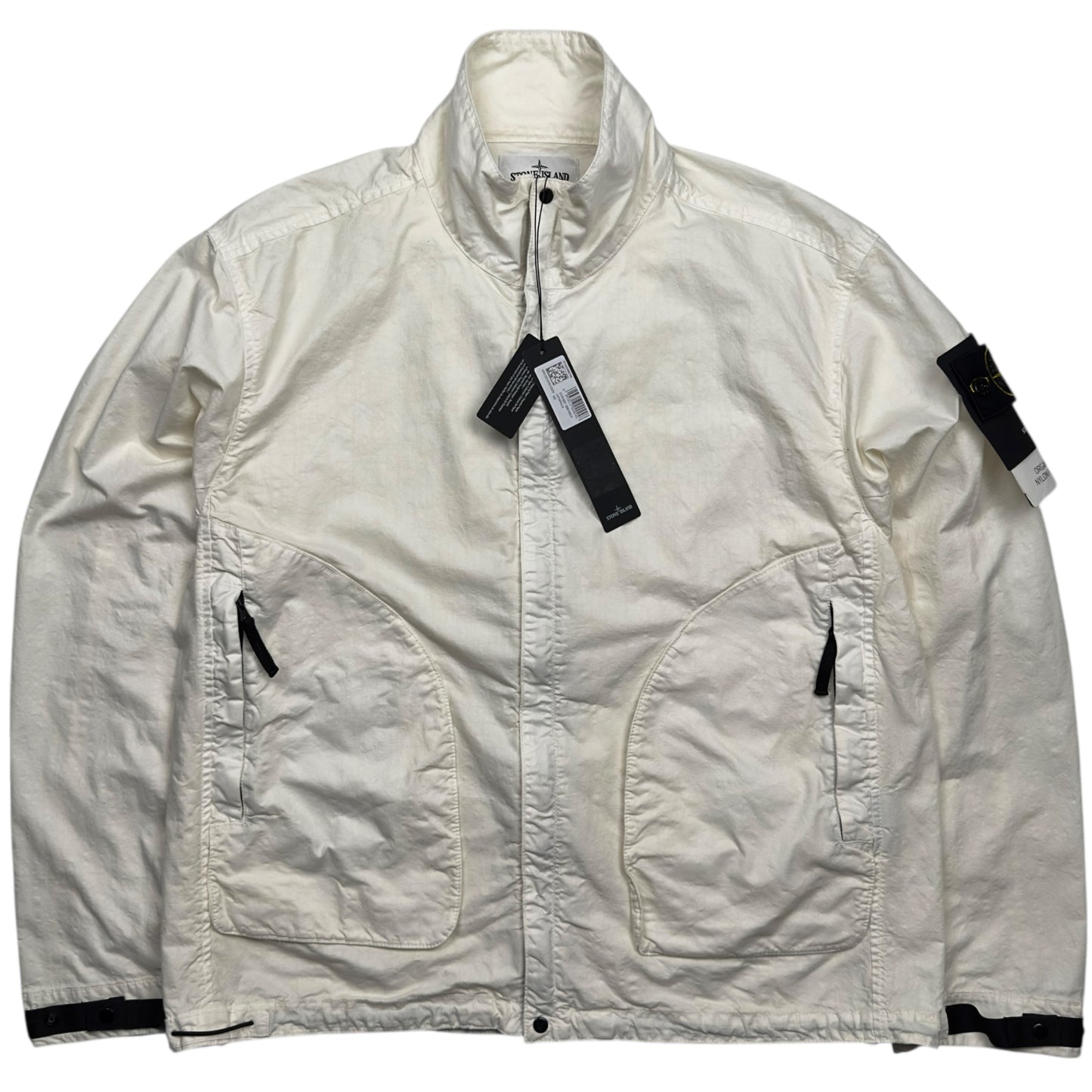 S/S 25 Stone Island Organic Look Nylon Panama TC Bomber Jacket - Ivory