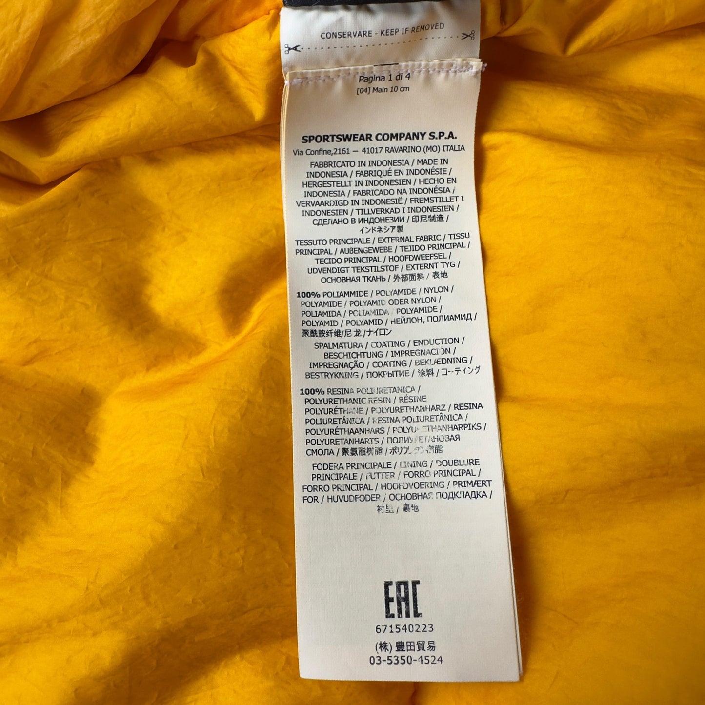 A/W 17 Stone Island Crinkle Reps NY Down Puffer Jacket - Orange