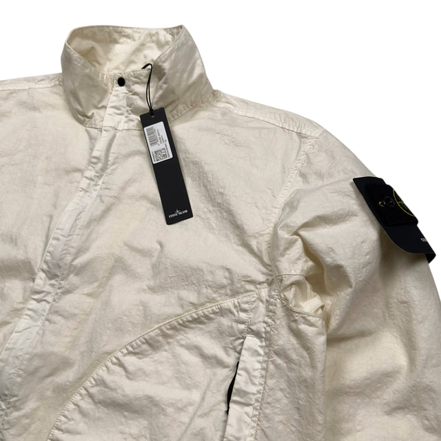 S/S 25 Stone Island Organic Look Nylon Panama TC Bomber Jacket - Ivory